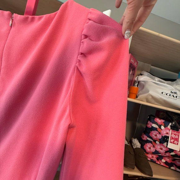 Shoshanna Vibrant Pink Long Sleeve Dress size 12 GUC - Picture 5 of 5